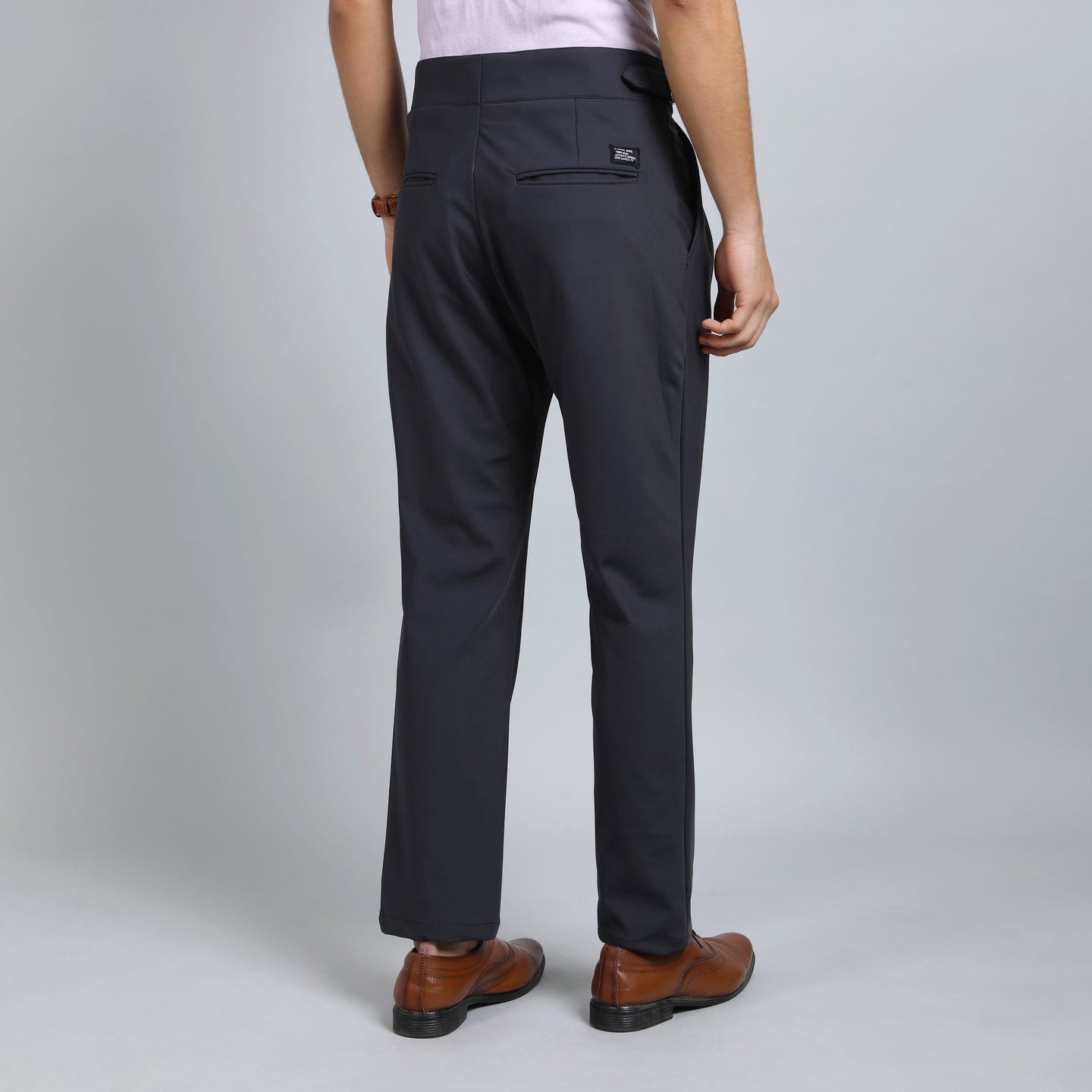 OYSTER BLACK GREY SLIM FIT GURKHA TROUSERS 4797-4